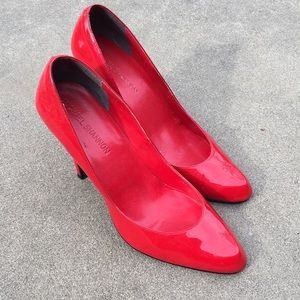 Candy apple red patent leather 4 inch heels